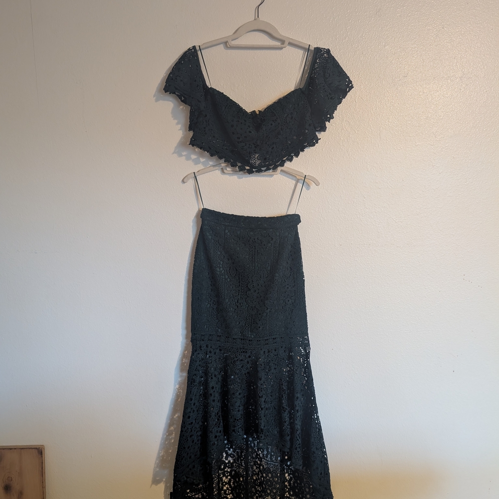 Black Lace Two-Piece Set